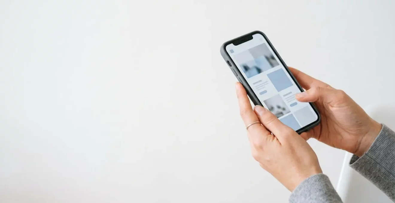 Interface responsive d'un site web s'adaptant automatiquement à un écran de smartphone
