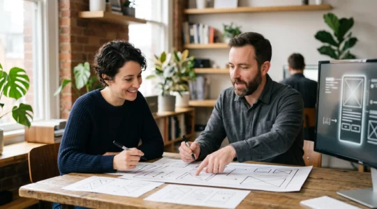 Collaboration stratégique entre décideur et concepteur d'interface autour d'un projet digital