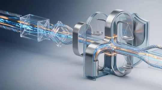 Concept d'intelligence artificielle et conformité en entreprise illustrant la protection des données