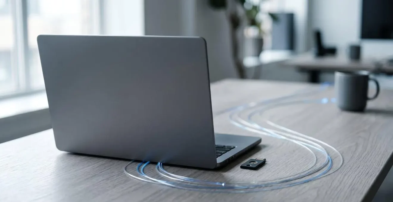 Concept de cybersécurité d'entreprise pour travailleurs nomades avec protection réseau avancée